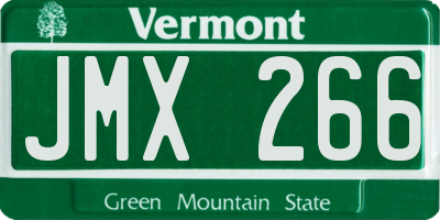VT license plate JMX266