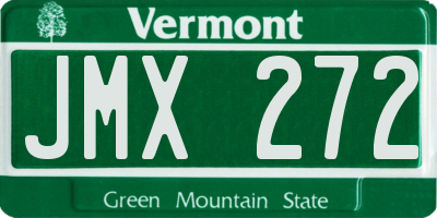 VT license plate JMX272