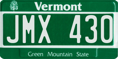 VT license plate JMX430