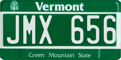 VT license plate JMX656