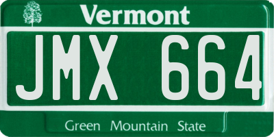 VT license plate JMX664