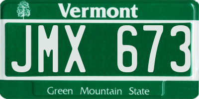 VT license plate JMX673