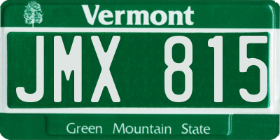VT license plate JMX815