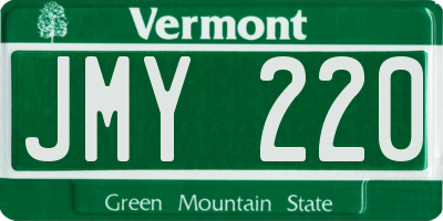 VT license plate JMY220