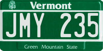 VT license plate JMY235