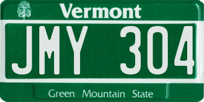 VT license plate JMY304