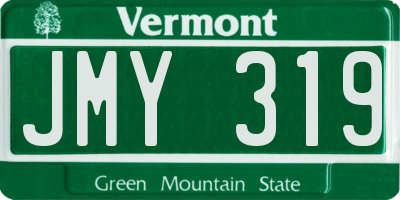 VT license plate JMY319