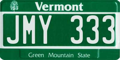 VT license plate JMY333