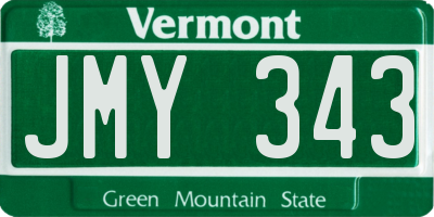 VT license plate JMY343
