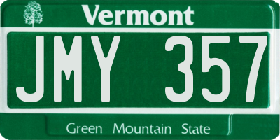 VT license plate JMY357