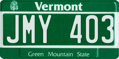 VT license plate JMY403