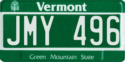 VT license plate JMY496