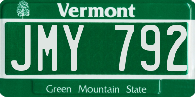 VT license plate JMY792