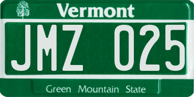 VT license plate JMZ025