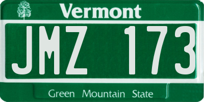 VT license plate JMZ173