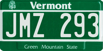 VT license plate JMZ293