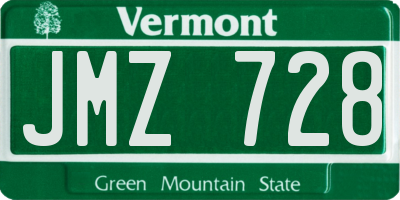 VT license plate JMZ728
