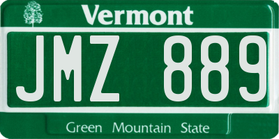 VT license plate JMZ889