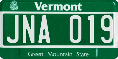 VT license plate JNA019