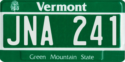 VT license plate JNA241