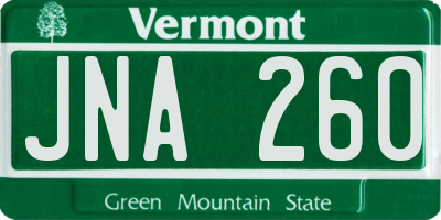 VT license plate JNA260