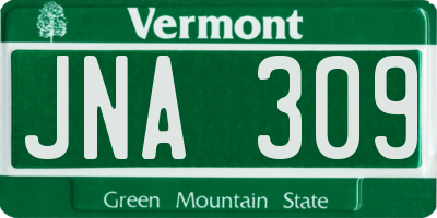 VT license plate JNA309