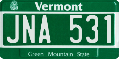 VT license plate JNA531