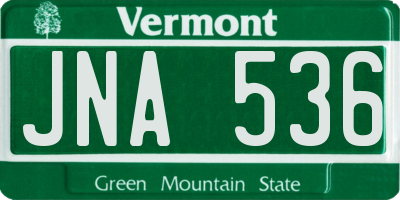 VT license plate JNA536