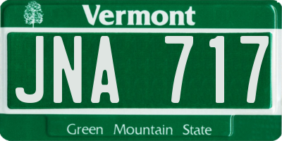 VT license plate JNA717