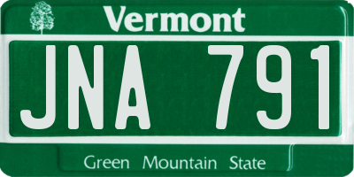 VT license plate JNA791