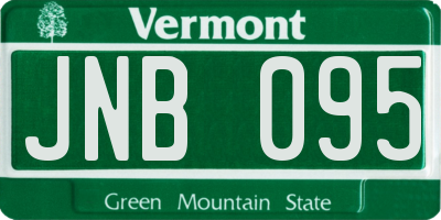 VT license plate JNB095