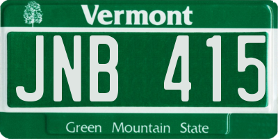 VT license plate JNB415