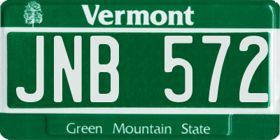 VT license plate JNB572
