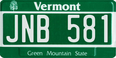 VT license plate JNB581