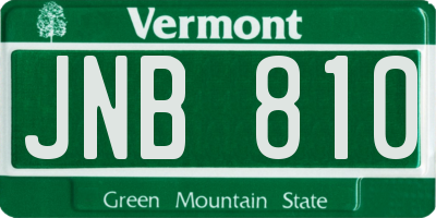 VT license plate JNB810