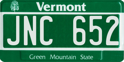 VT license plate JNC652