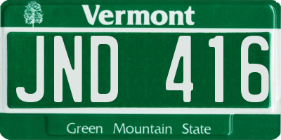 VT license plate JND416