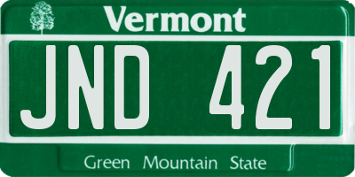 VT license plate JND421