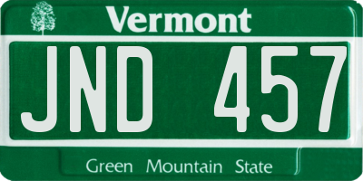 VT license plate JND457