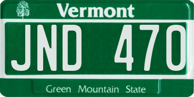 VT license plate JND470