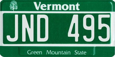VT license plate JND495