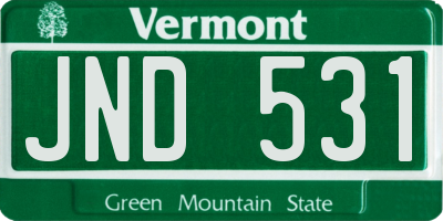 VT license plate JND531