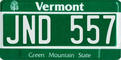 VT license plate JND557