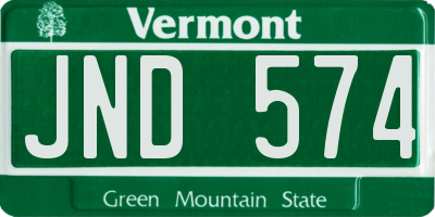 VT license plate JND574