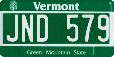 VT license plate JND579