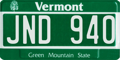 VT license plate JND940