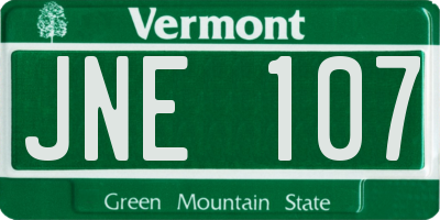 VT license plate JNE107