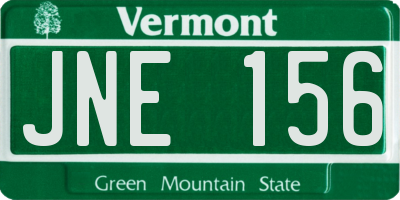 VT license plate JNE156