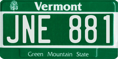 VT license plate JNE881