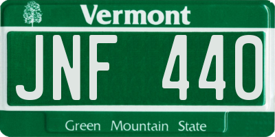 VT license plate JNF440